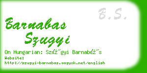 barnabas szugyi business card